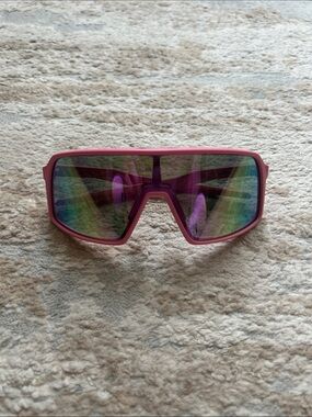 Pink Shield-Style Men's Sunglasses — Mirrored Lens